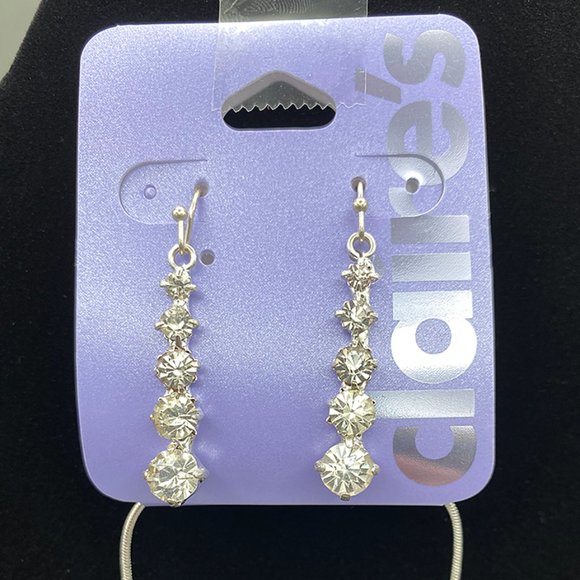 Clear Gem Necklace & Earring Set - Picture 3 of 4